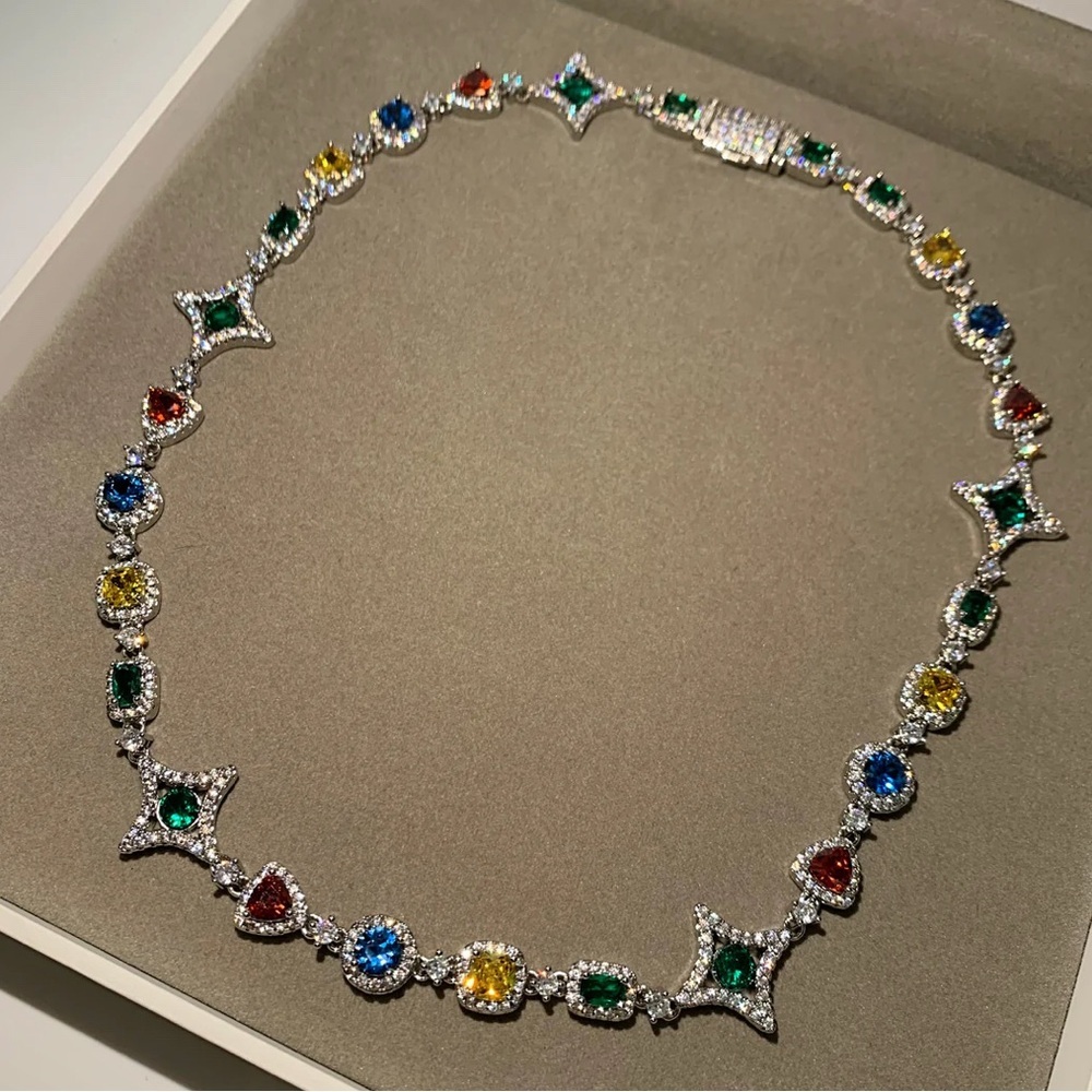 Colorful gemstone necklace 18inch